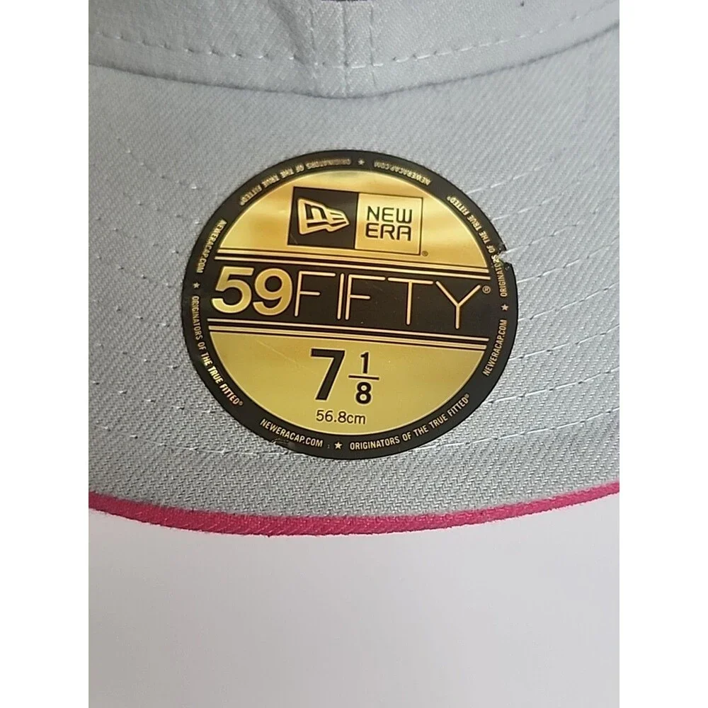 Detroit Pistons New Era 59Fifty Hardwood Classics Hat Cap 7 1/8 Pink Gray